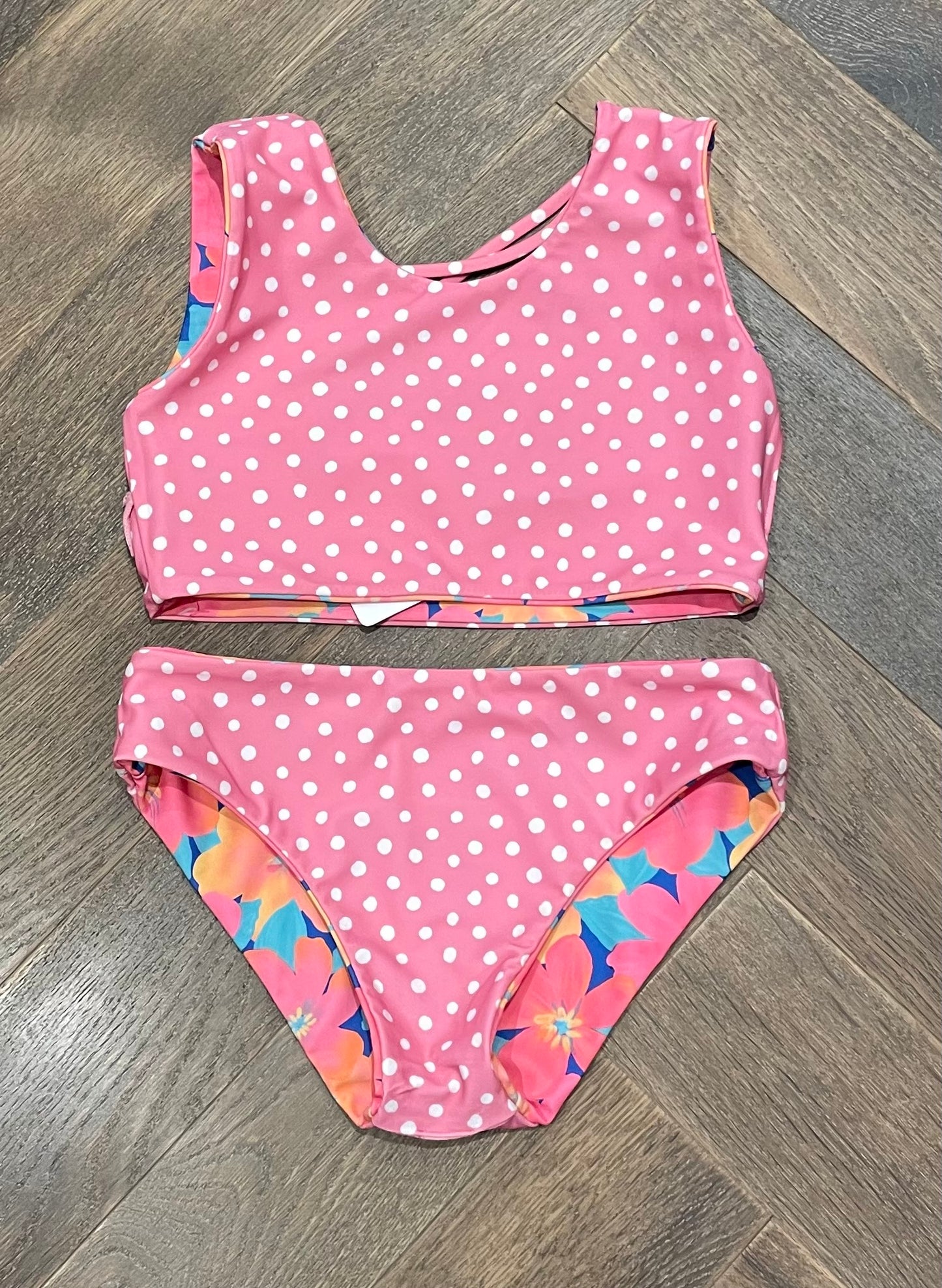 Floral F4A Reversible Bikini Set, 6Y
