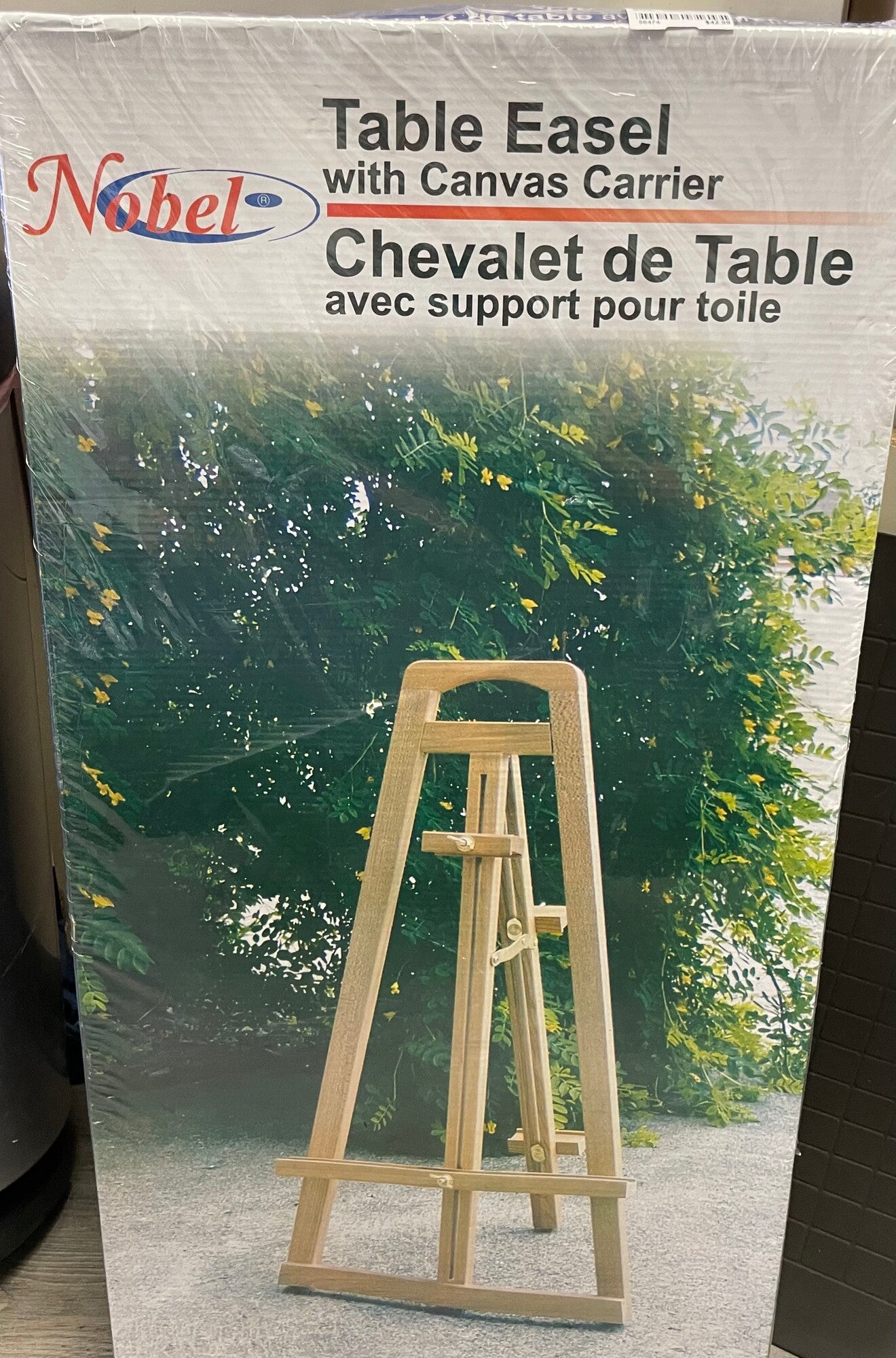 Natural Table Easel With Canvas C, NEW