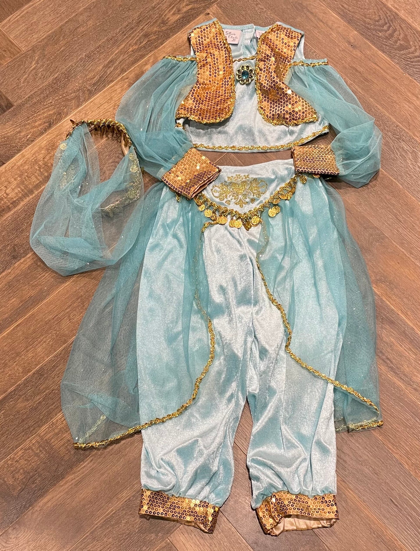 Gold/blu Princess Jasmin, 5-6Y