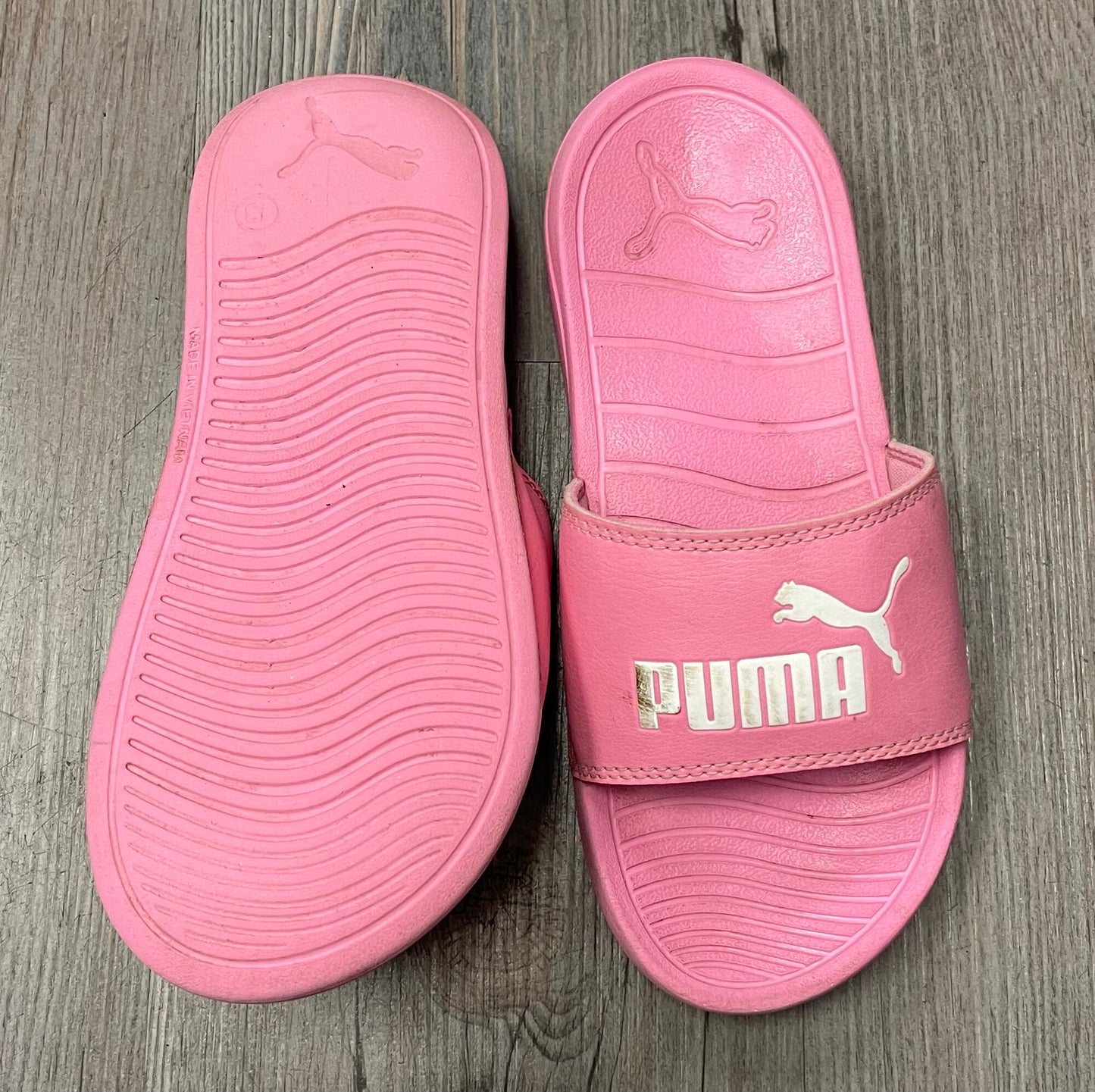 Pink Puma Slides, 1Y