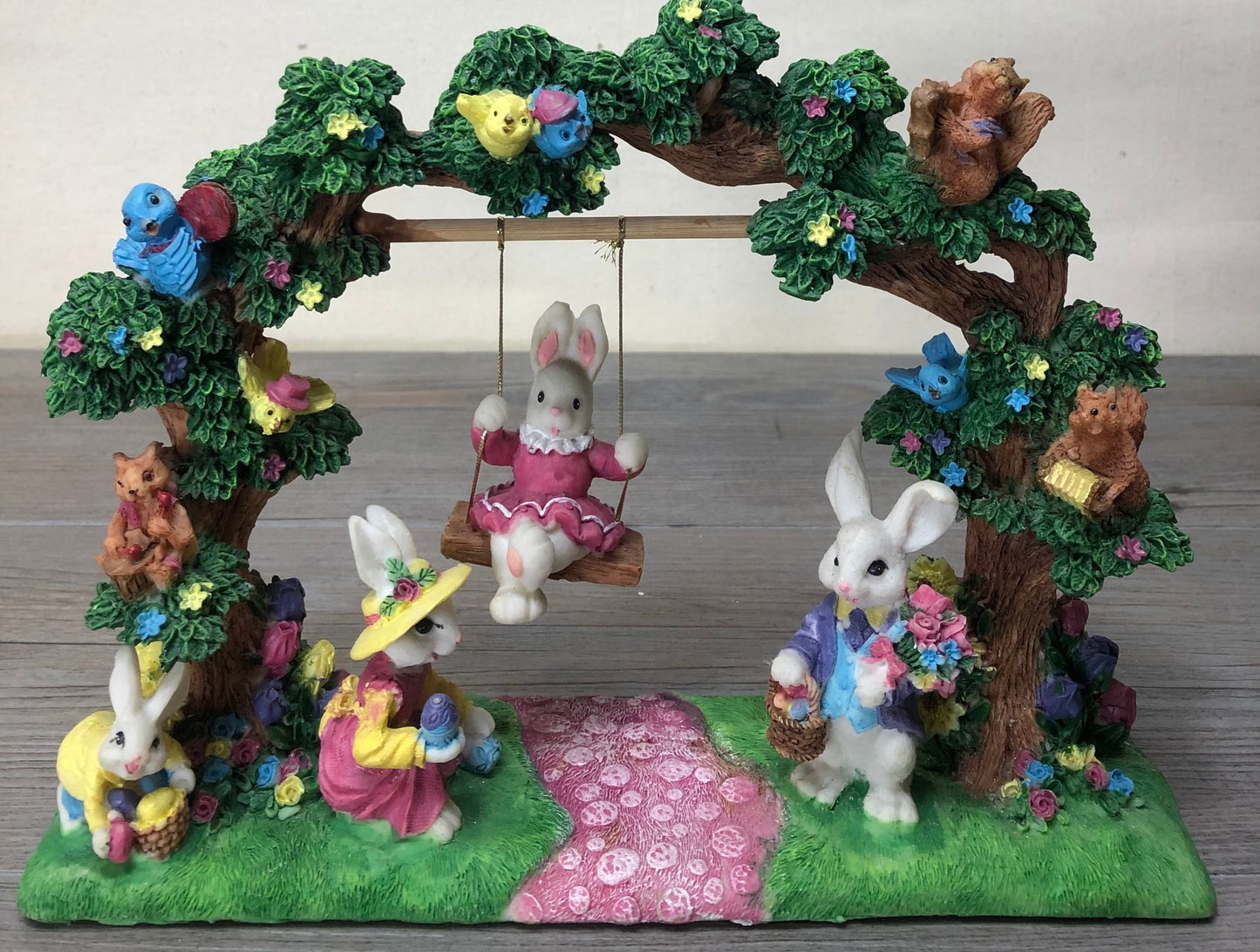 Multi Little Bunny On The Swing, 7" Height