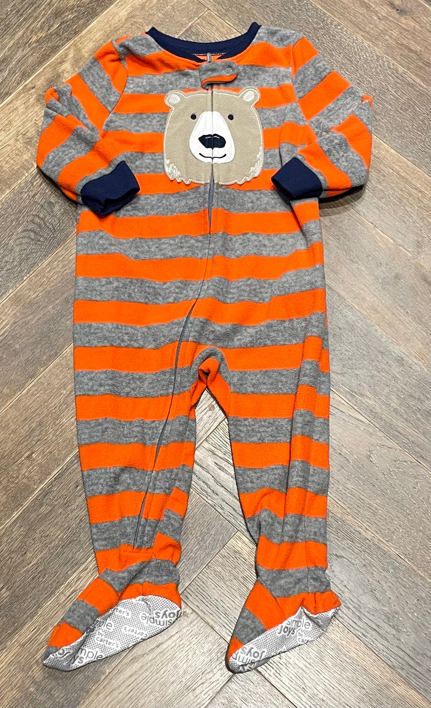 Orange Carters Pj Onesie, 18M