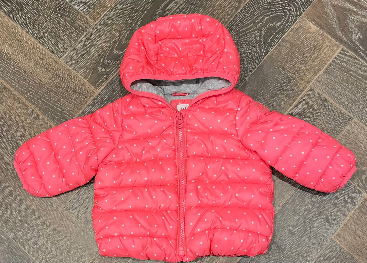 Pink Gap Lined Puffer Jacket, 0-6M