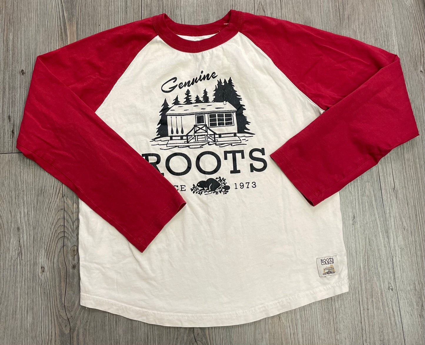 Red/ivor Roots LS Tee, 9-10Y