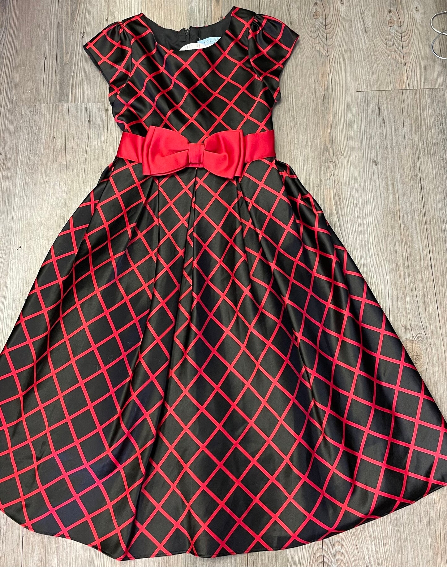 Red/blk Youya Dress, 10Y