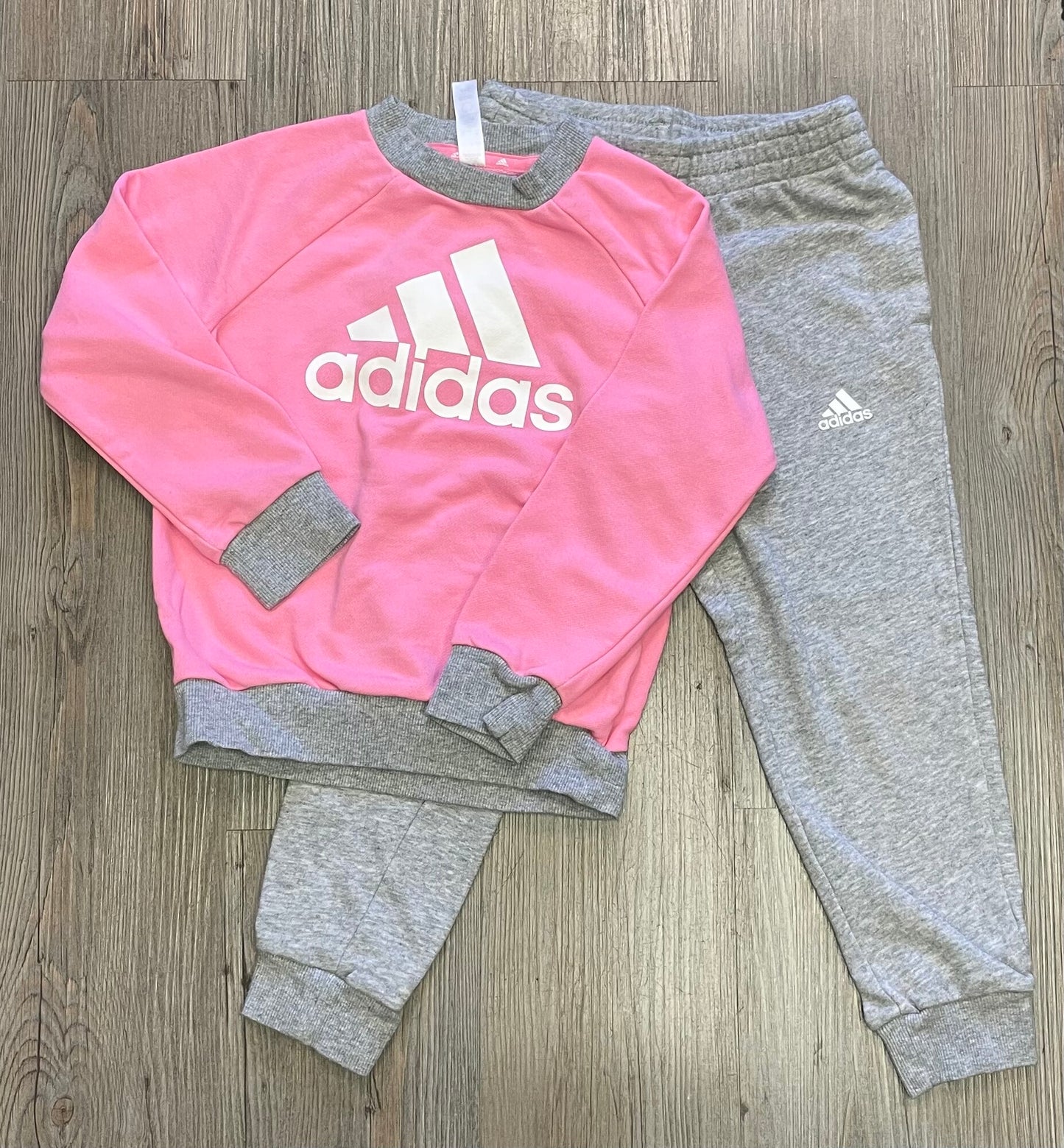 Pink/gre Adidas Sweat Set, 5-6Y