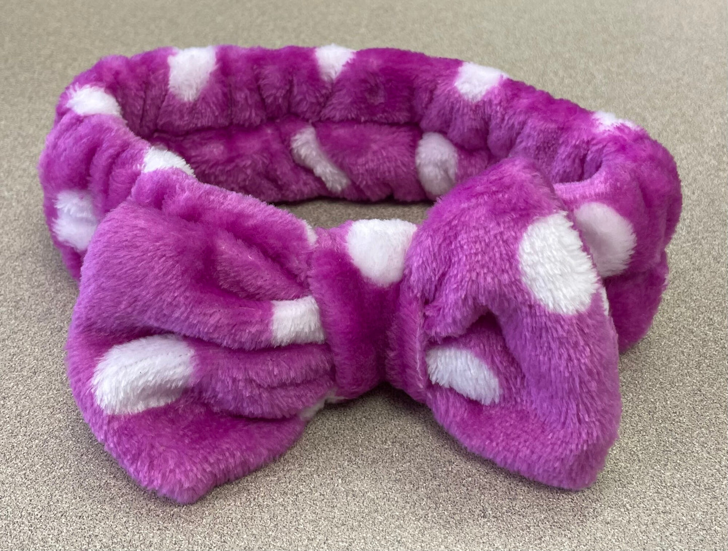 Polka Fuzzy Headband, One Size