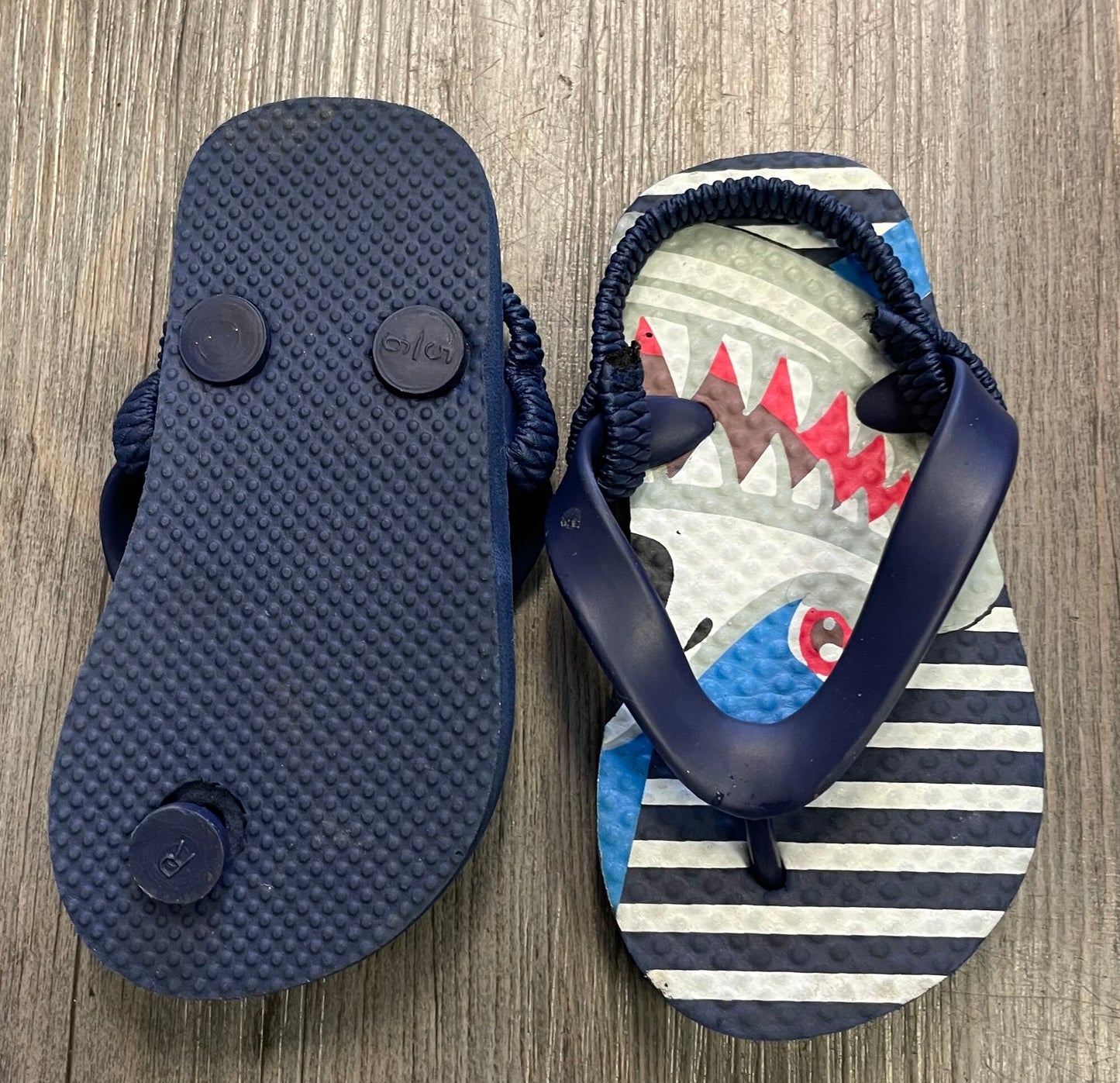 Blue Shark Flip Flop, 5-6T