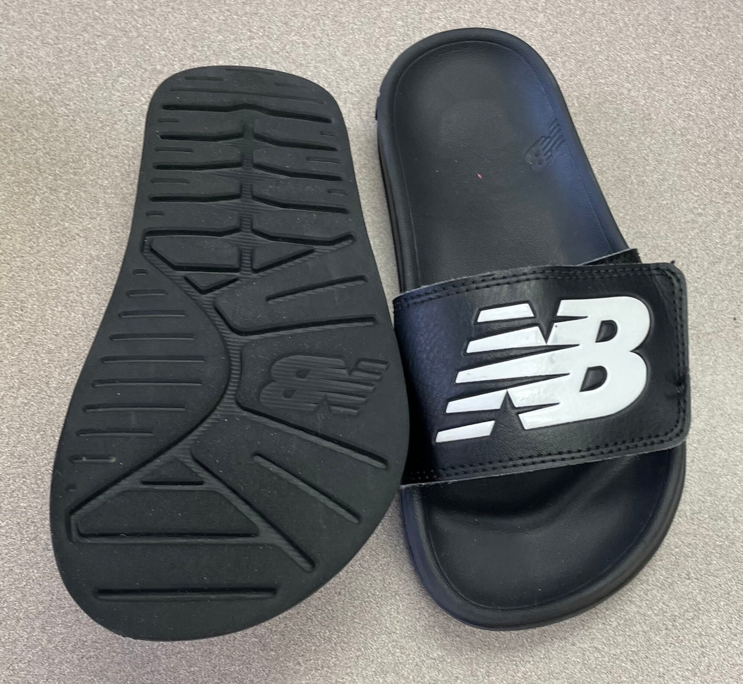 Black New Balance Slides, 13Y