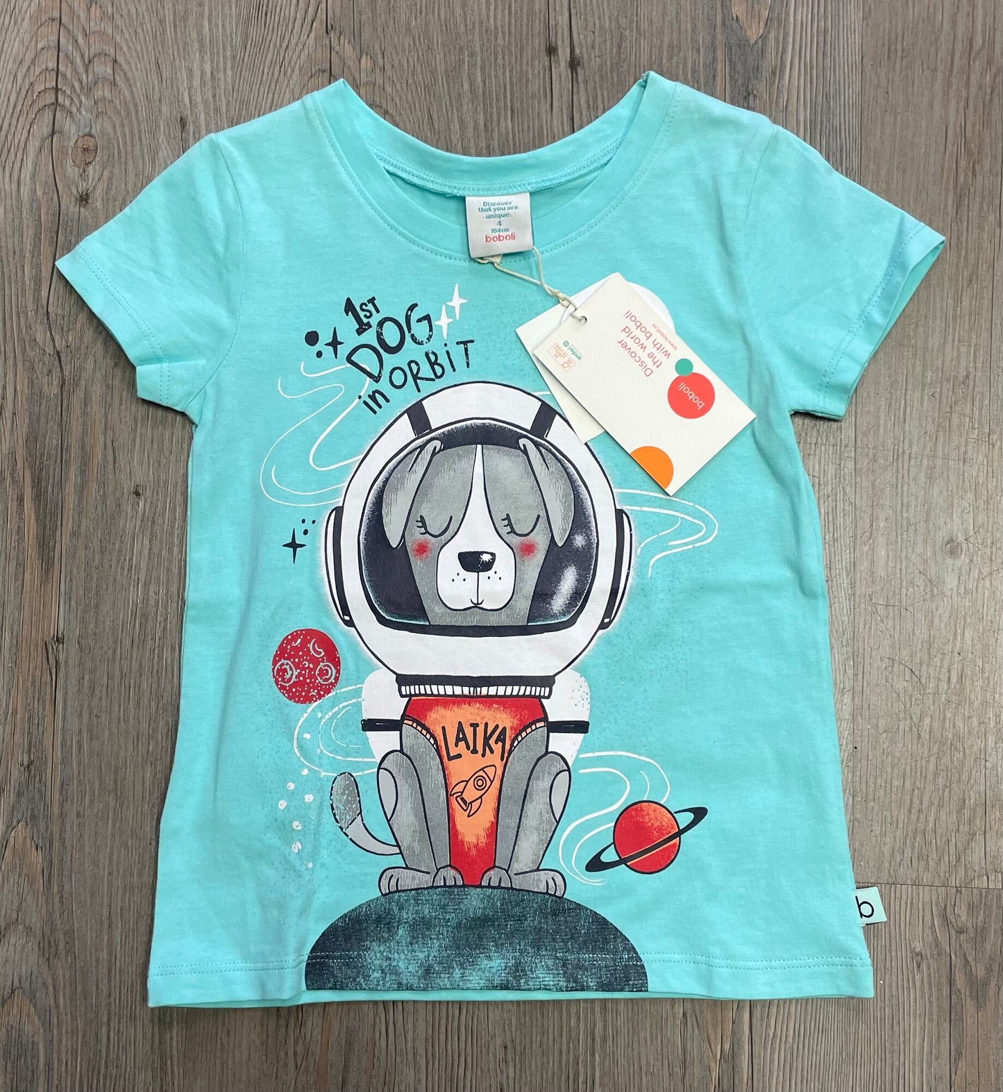 Blue Boboli Tee, 4Y