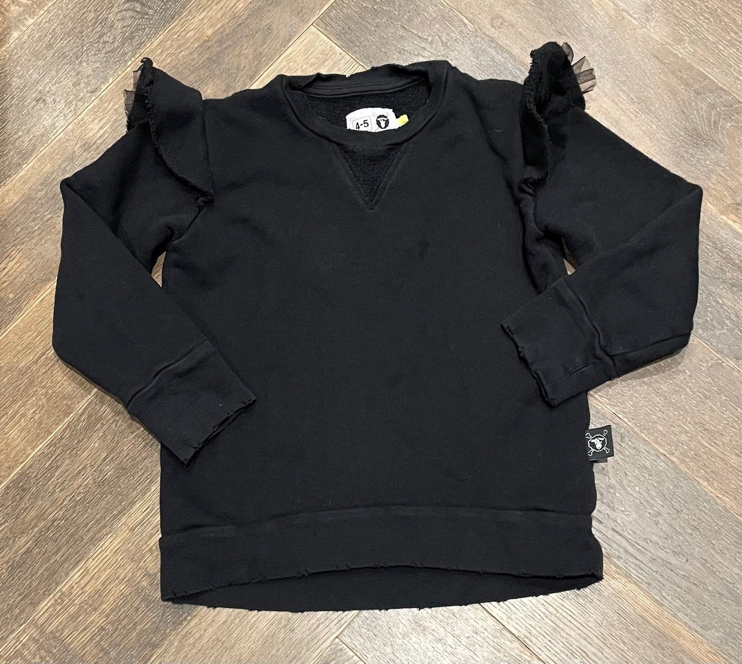Black NUNUNU Sweatshirt, 4-5Y