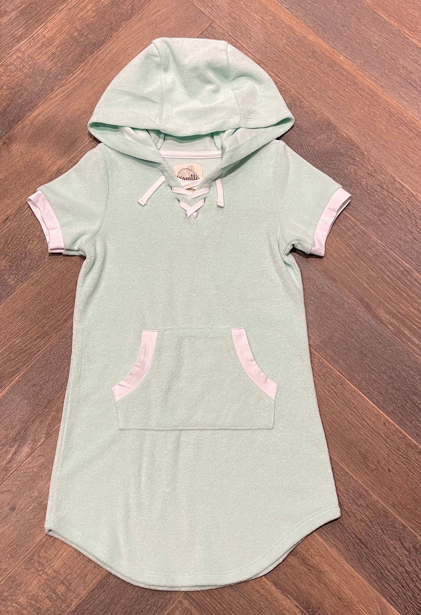 Mint Vignette Hooded Dress, 4Y
