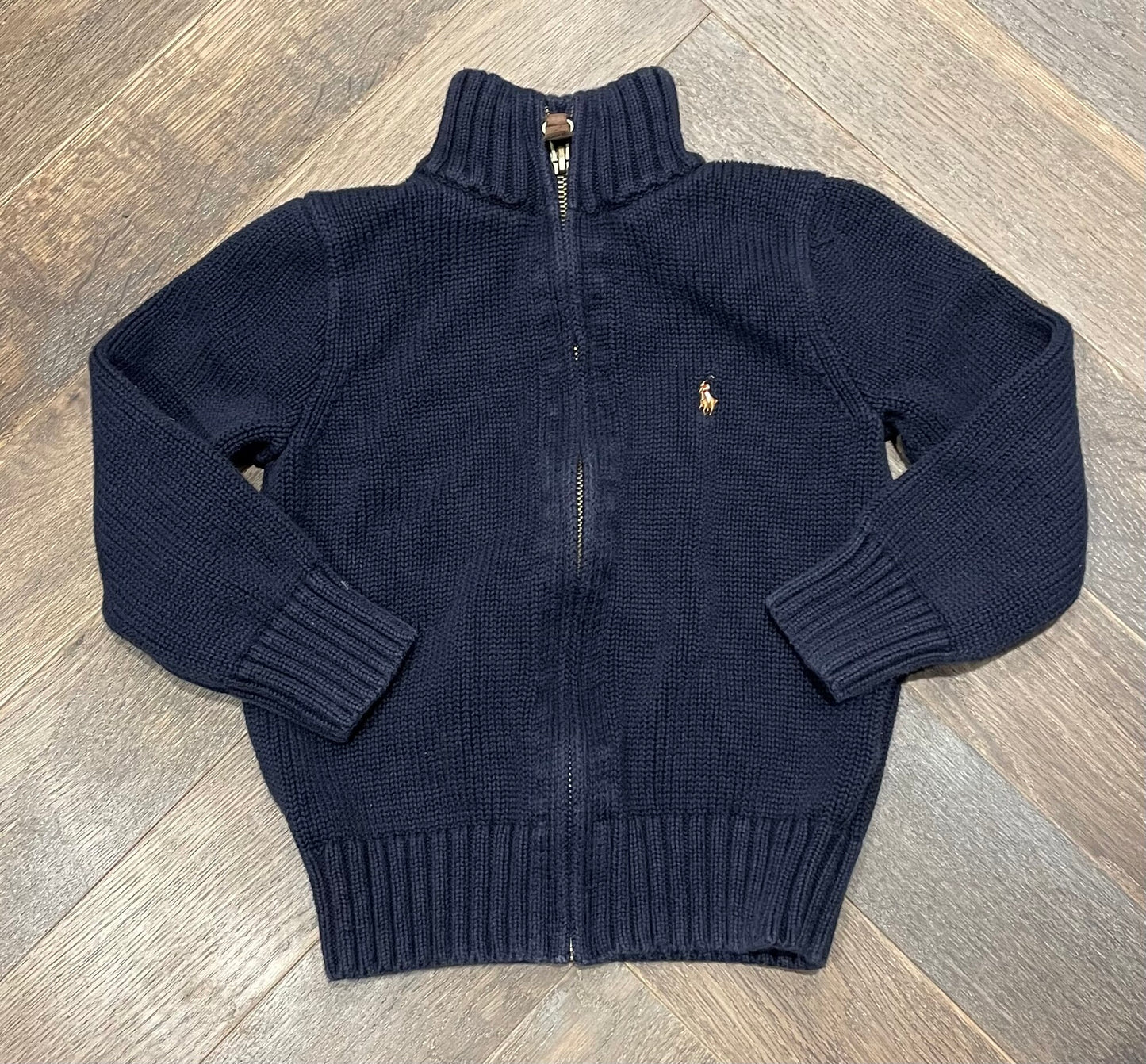 Navy Ralph Lauren Zip Sweater, 4Y