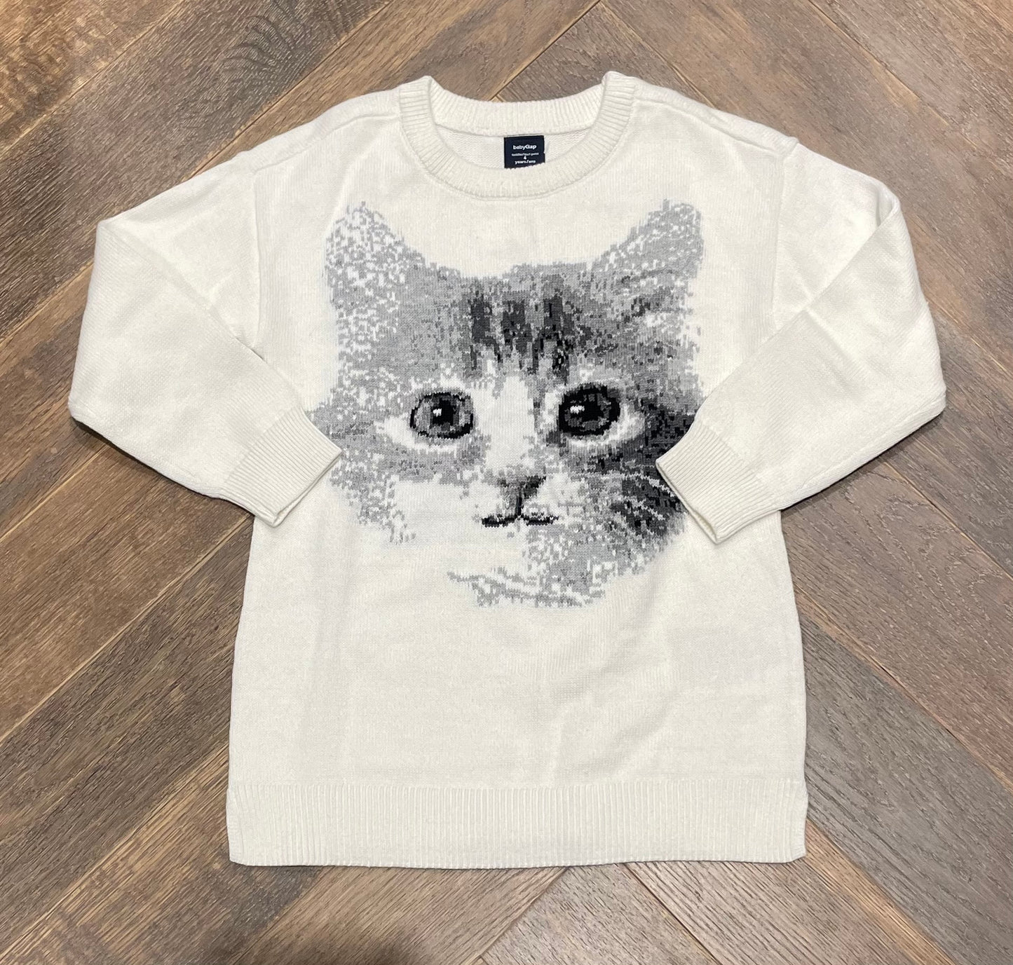 White Gap Knit Sweater, 4Y