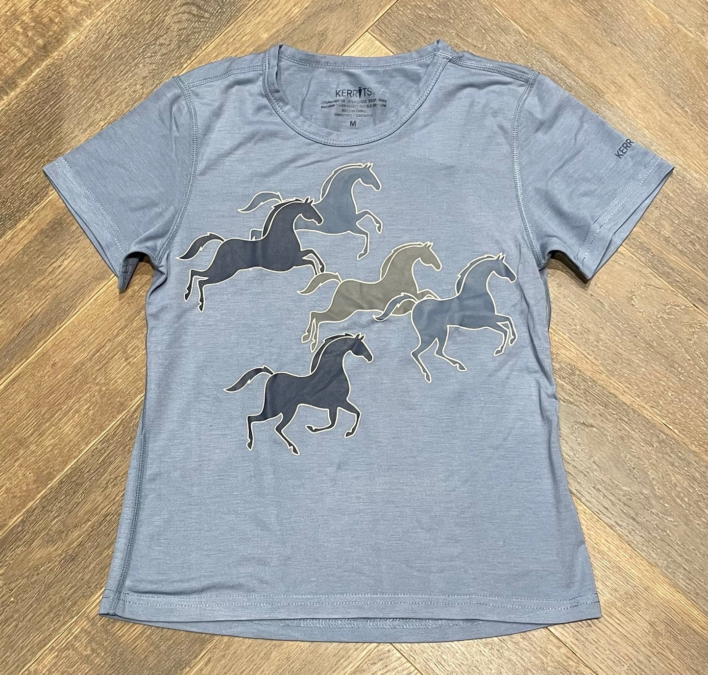 Blue Kerrits Liberty Horse Tee, 8-10Y