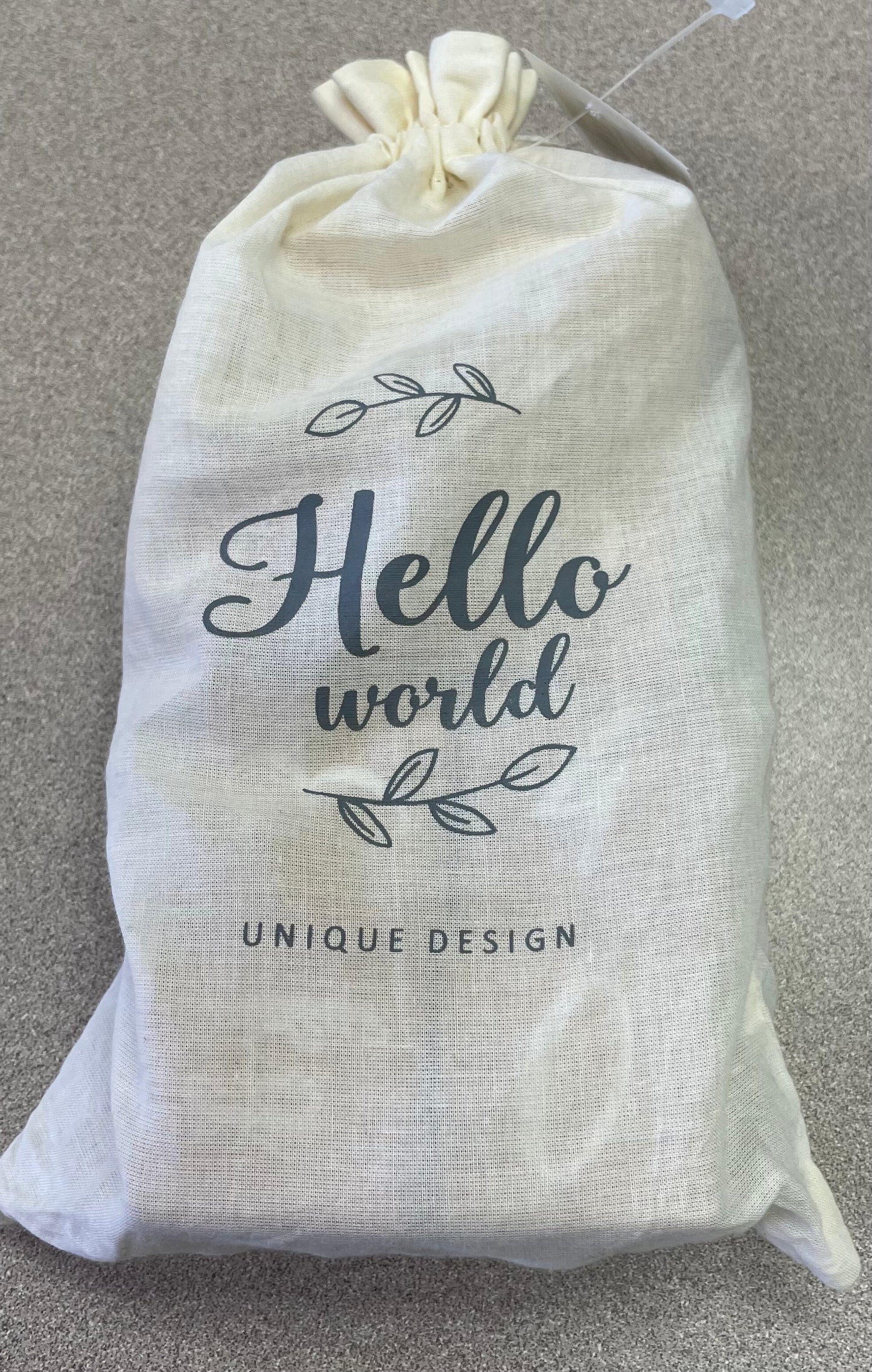 Beige Hello World Wooden Blocks, Pre-owned