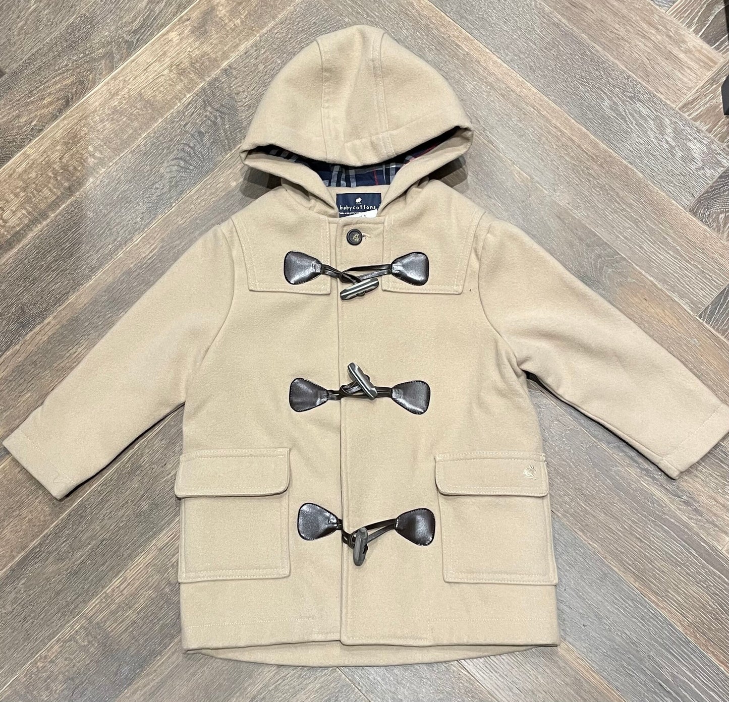 Beige Baby Cottons Dress Coat, 3Y