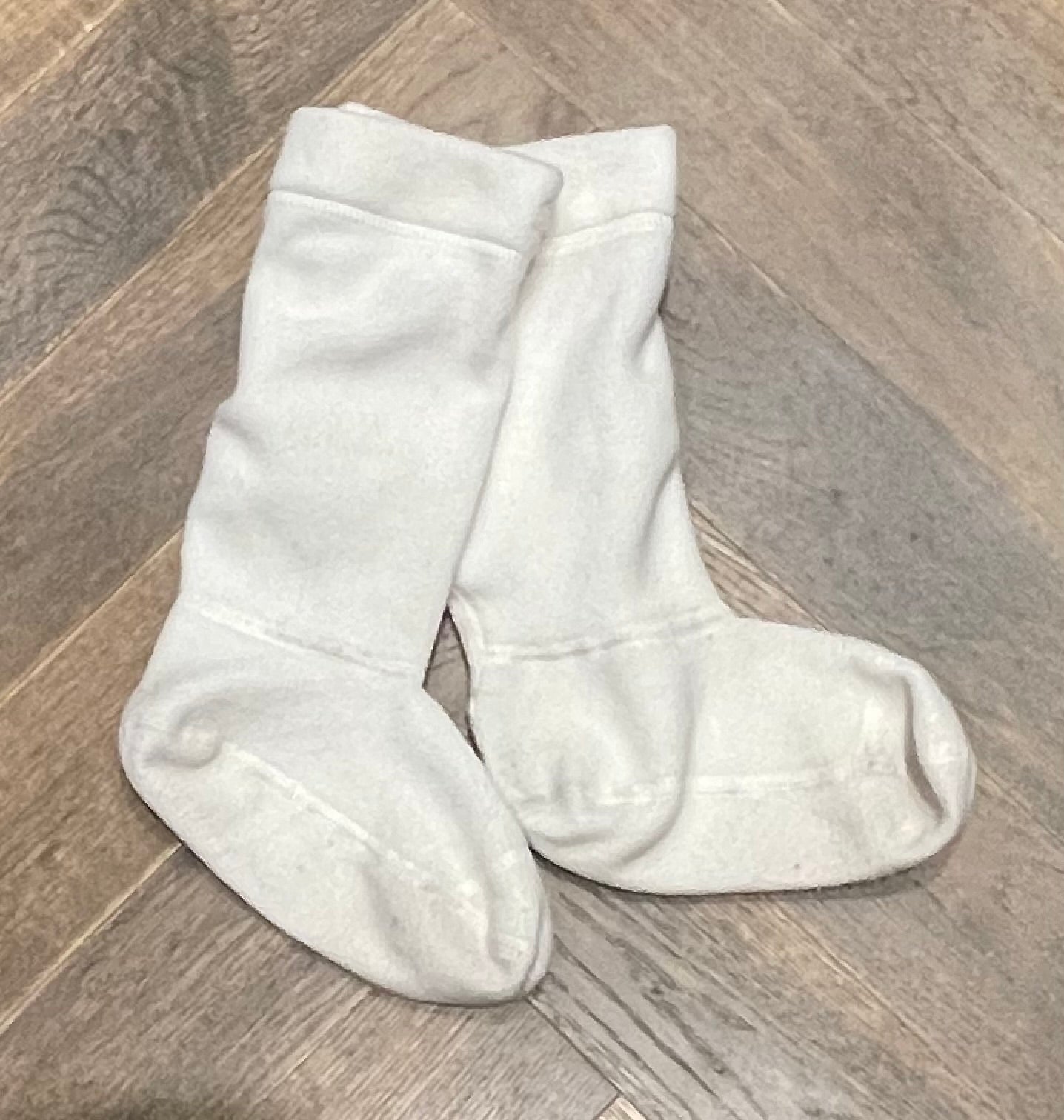 White Hatley Rainboots Liner, 9-10T