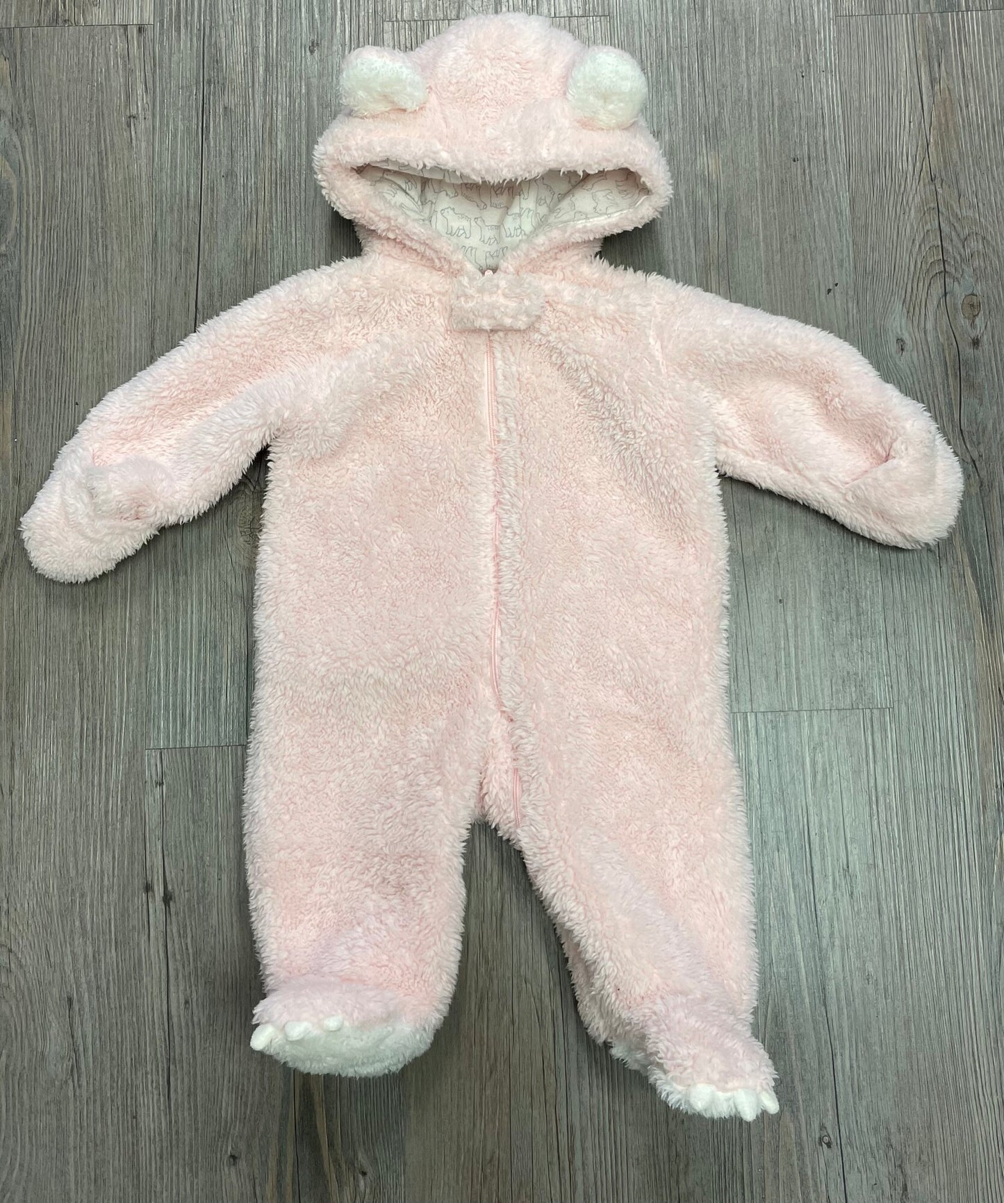 Pink Carters Hooded Onesie, 3M