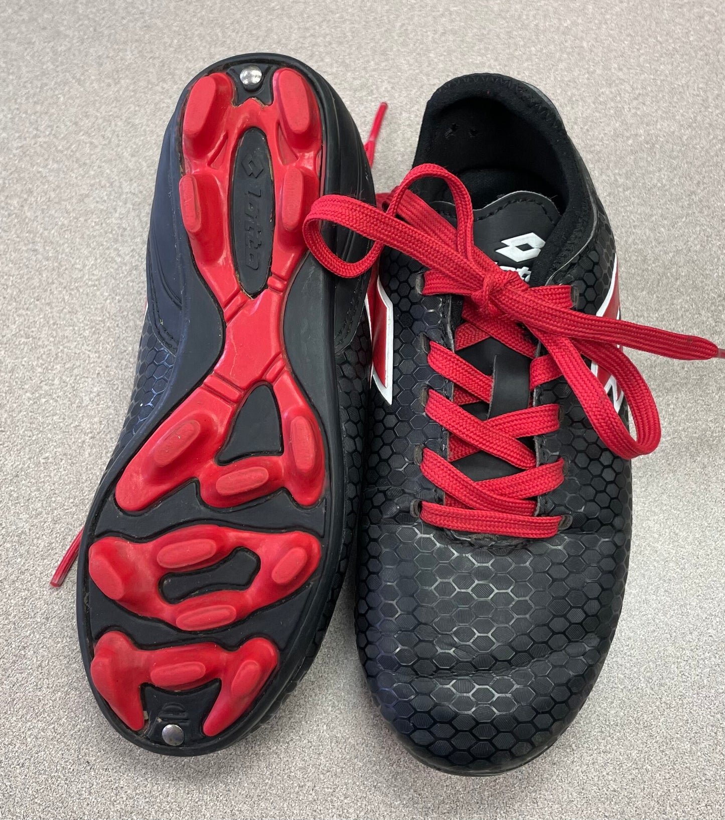 Red Lotto Soccer Cleats, 12Y