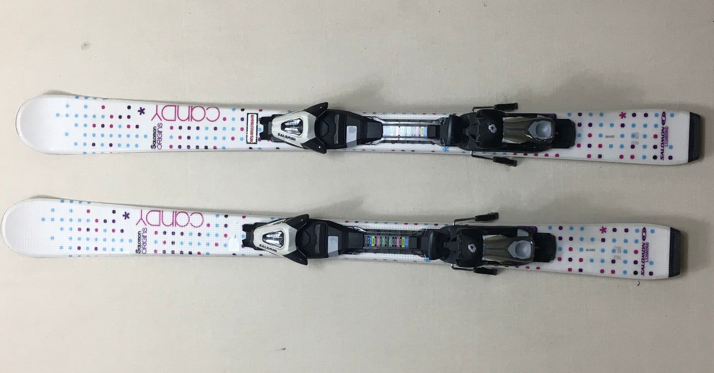 Teal/Wht Salomon Skis & Ski Boots, 110 & 20