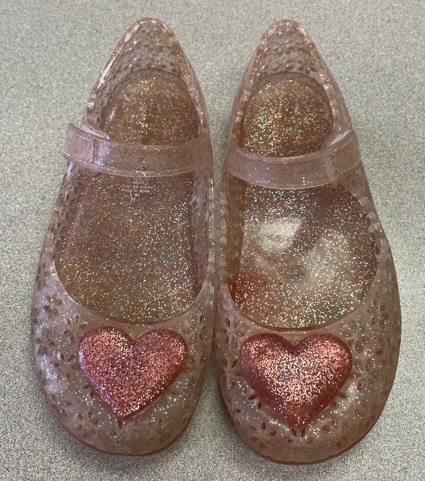 Pink Jelly Glitter Sandals, 10T