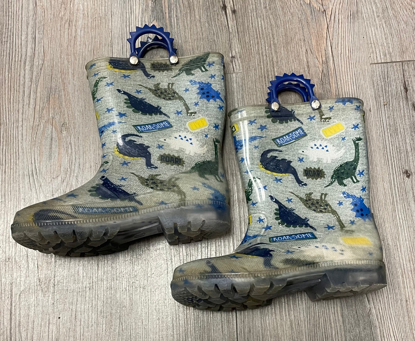 Multi Dino Lights Up Rain Boots, 1Y
