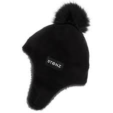 Black STONZ Fleece Hat, 18-24M