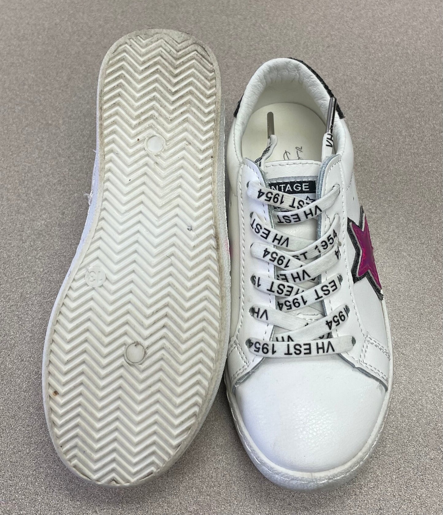 White Vintage Havana Sneaker, 13Y