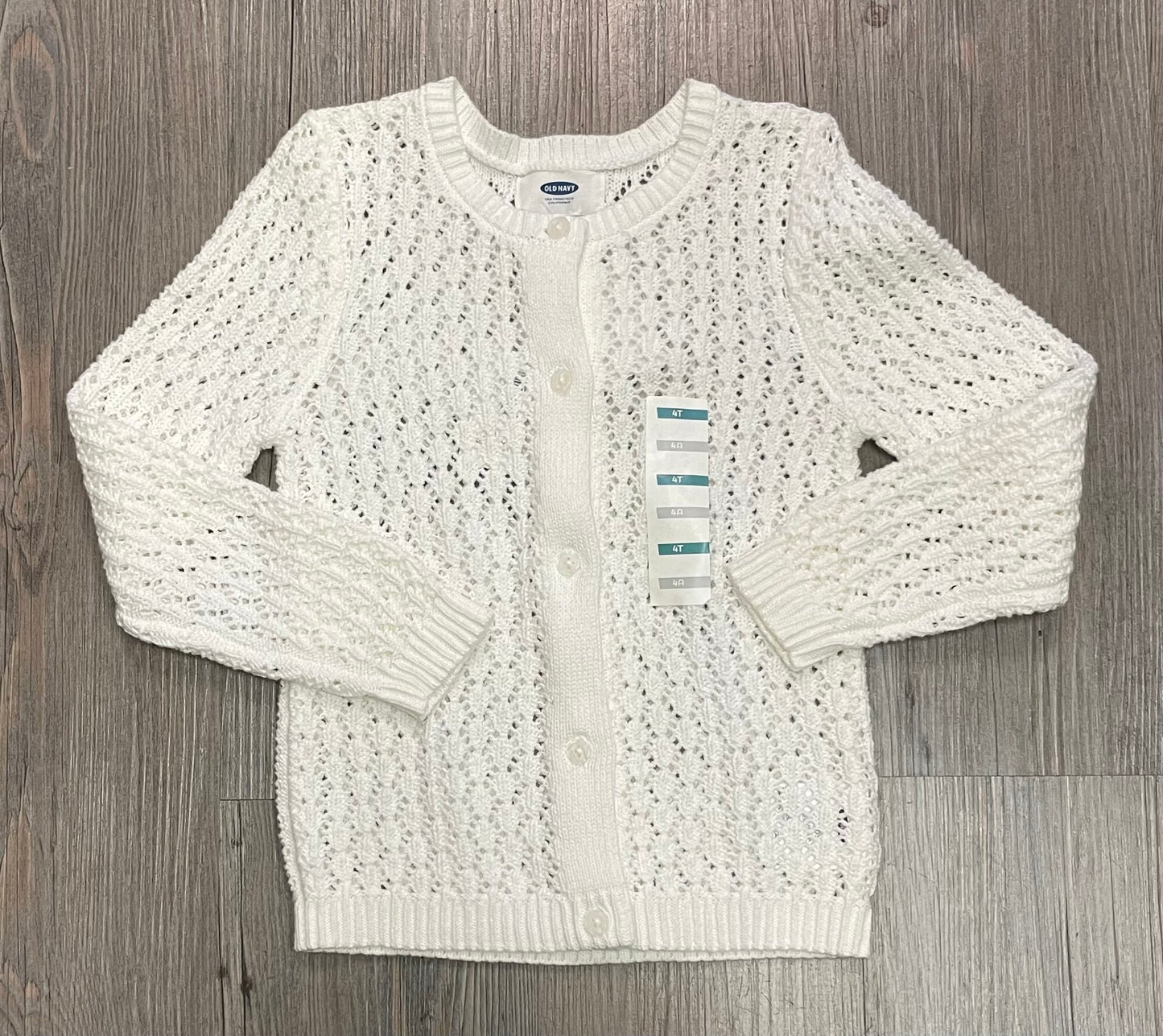 White Old Navy Knit Cardigan, 4Y