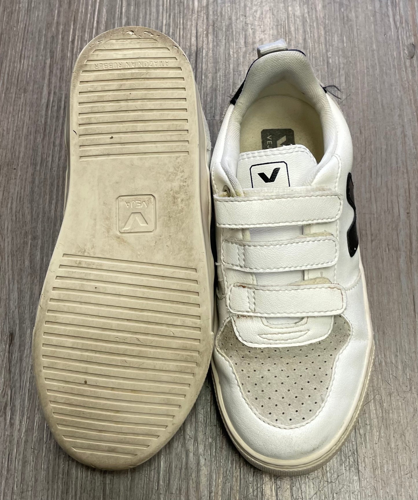 White Veja Velcro Shoes, 2Y