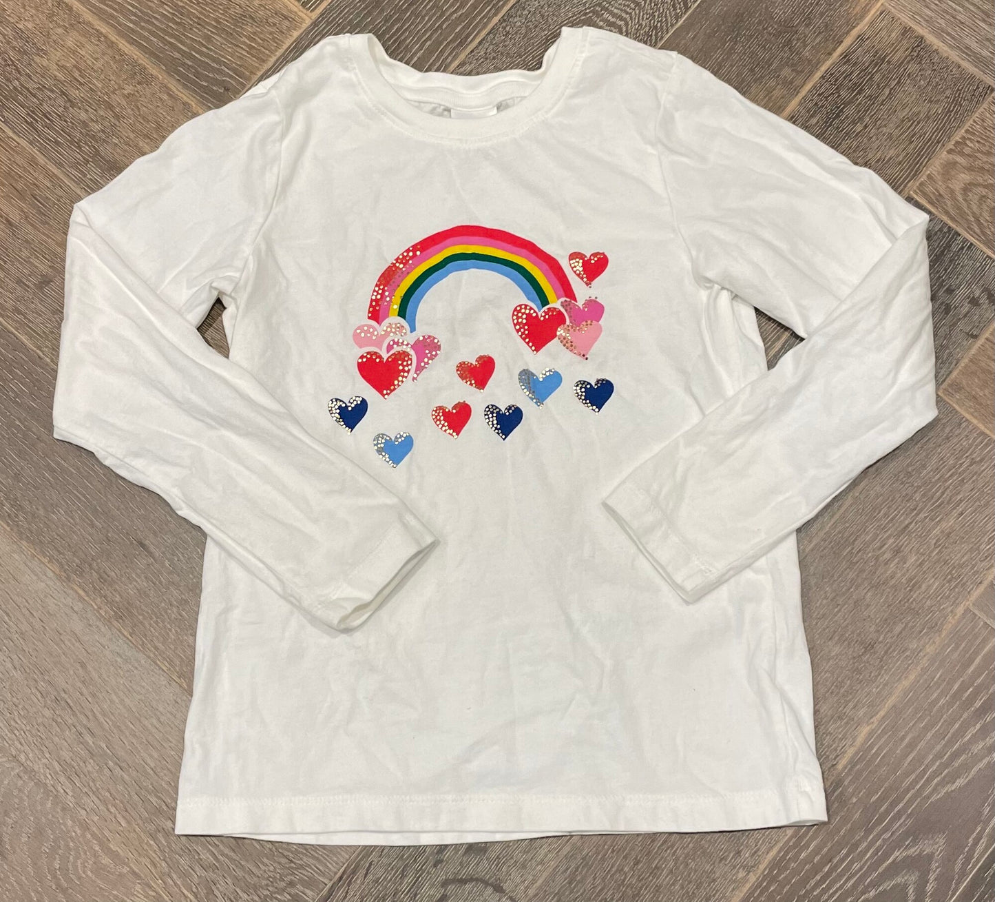 White Hanna Anderson LS Tee, 8Y