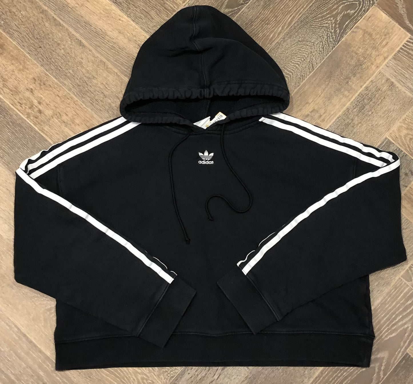 Black Adidas Cropped Hoodie, 14Y+