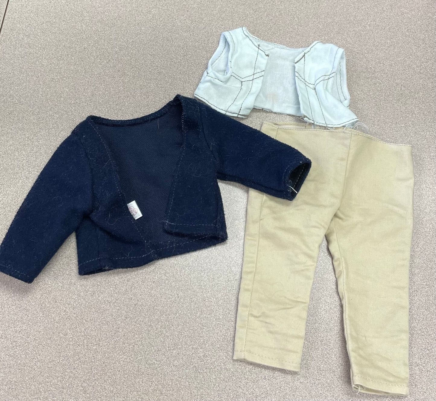 Navy/bei OG Doll Clothing Set, 3pc