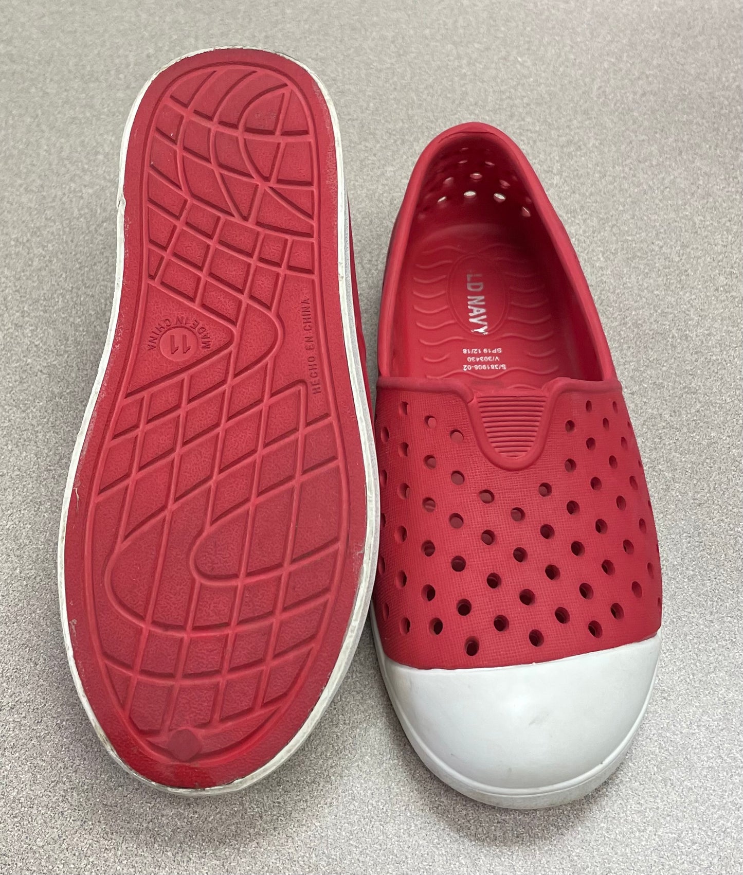 Red Old Navy Perforated Shoes, 11Y