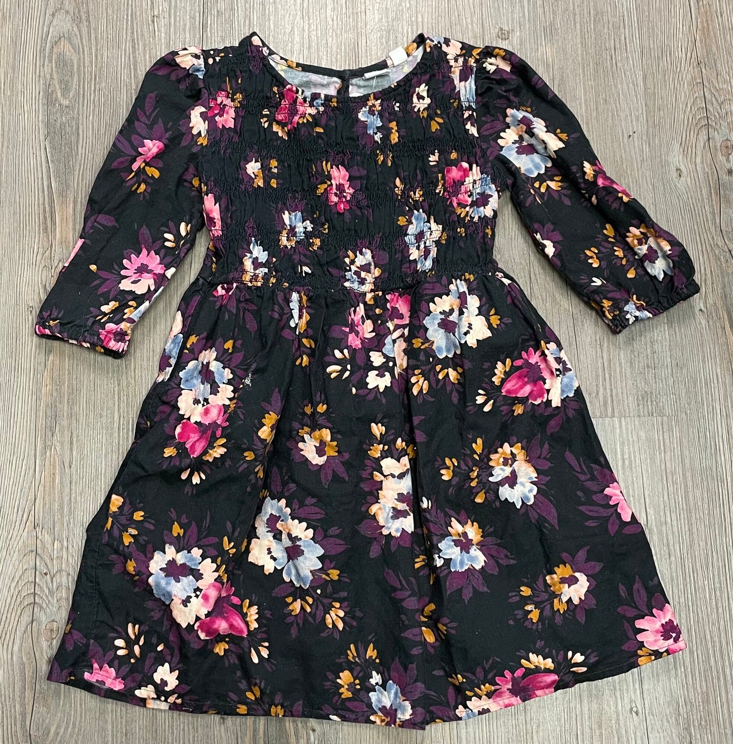 Floral Gap Dress LS, 6-7Y