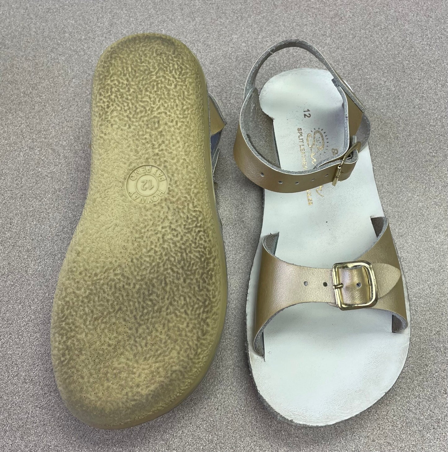 Gold Salt Water Sandals, 12Y