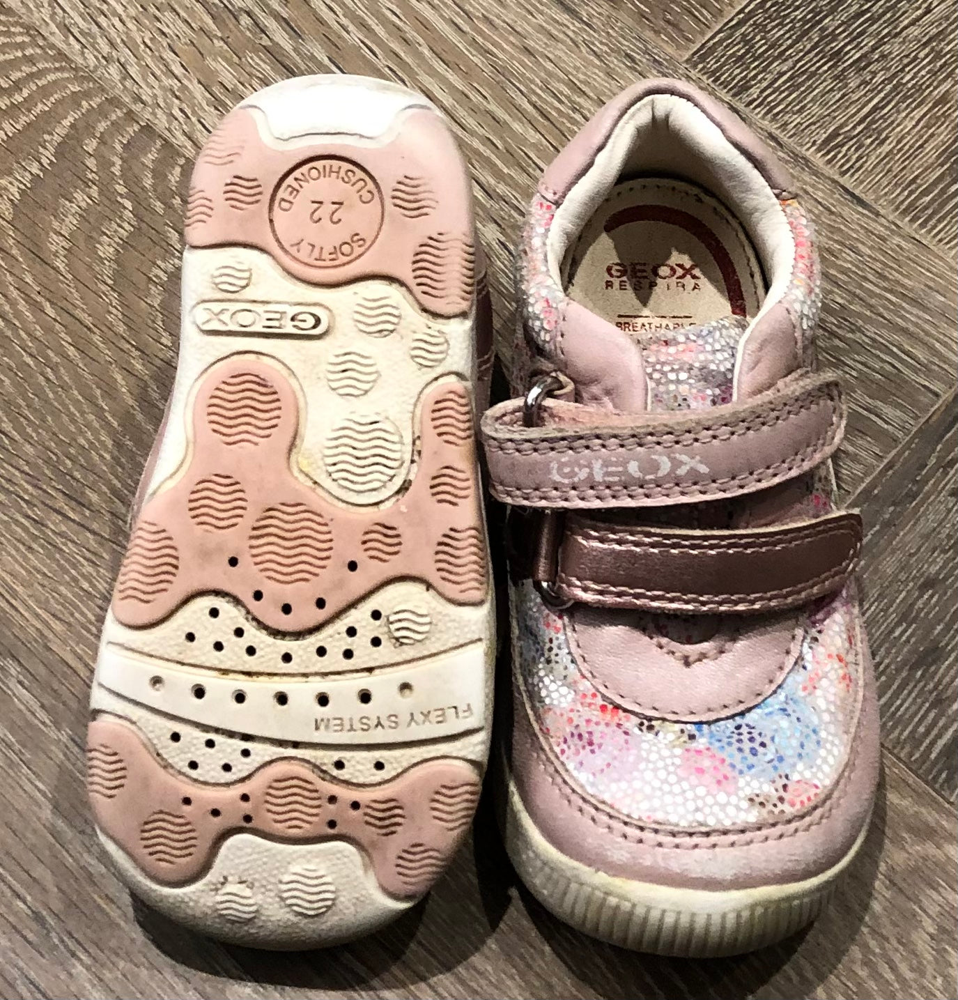 Pink Geox Respira Velcro Sneak, 6T