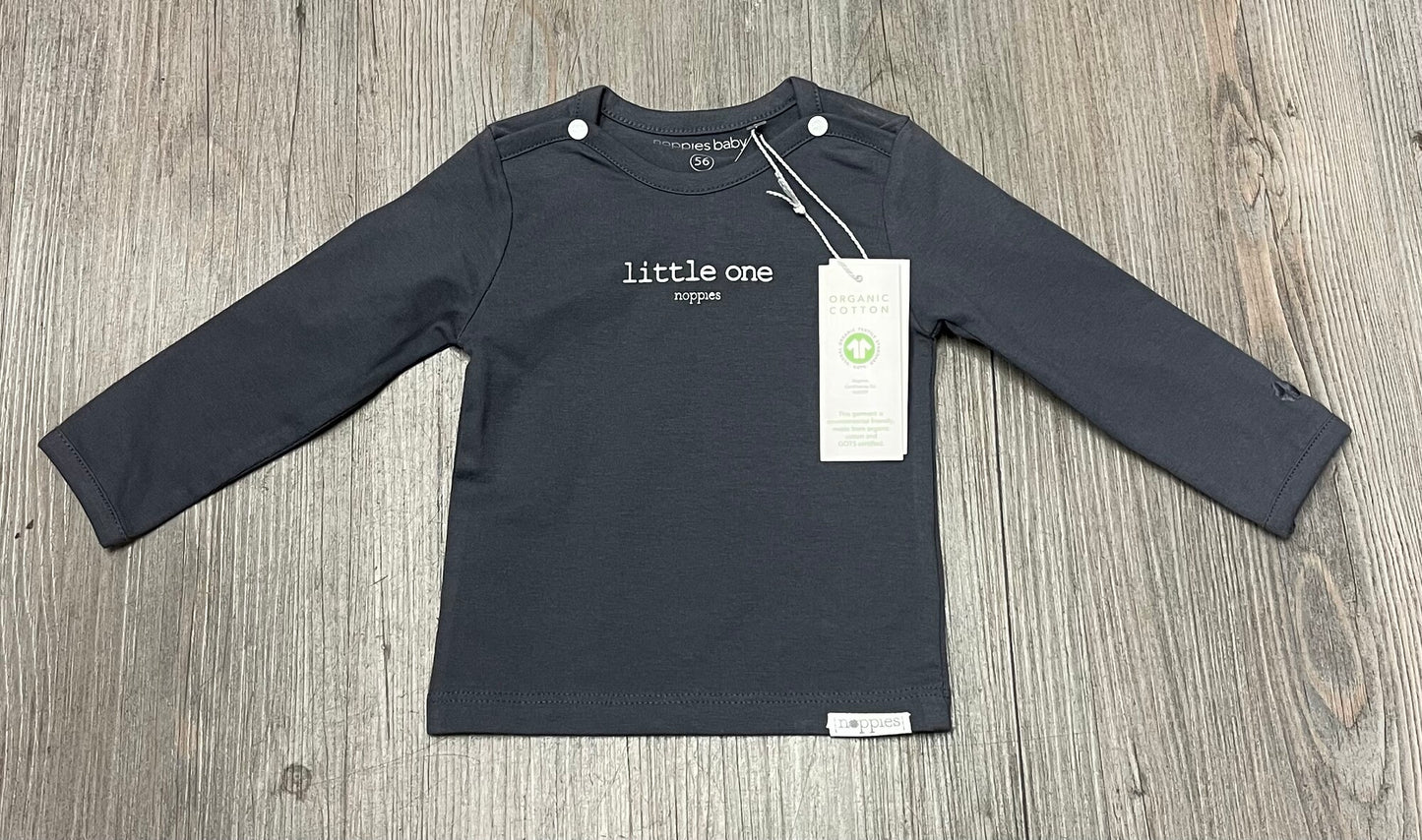 Darkgrey Noppies LS Tee, 1-2M