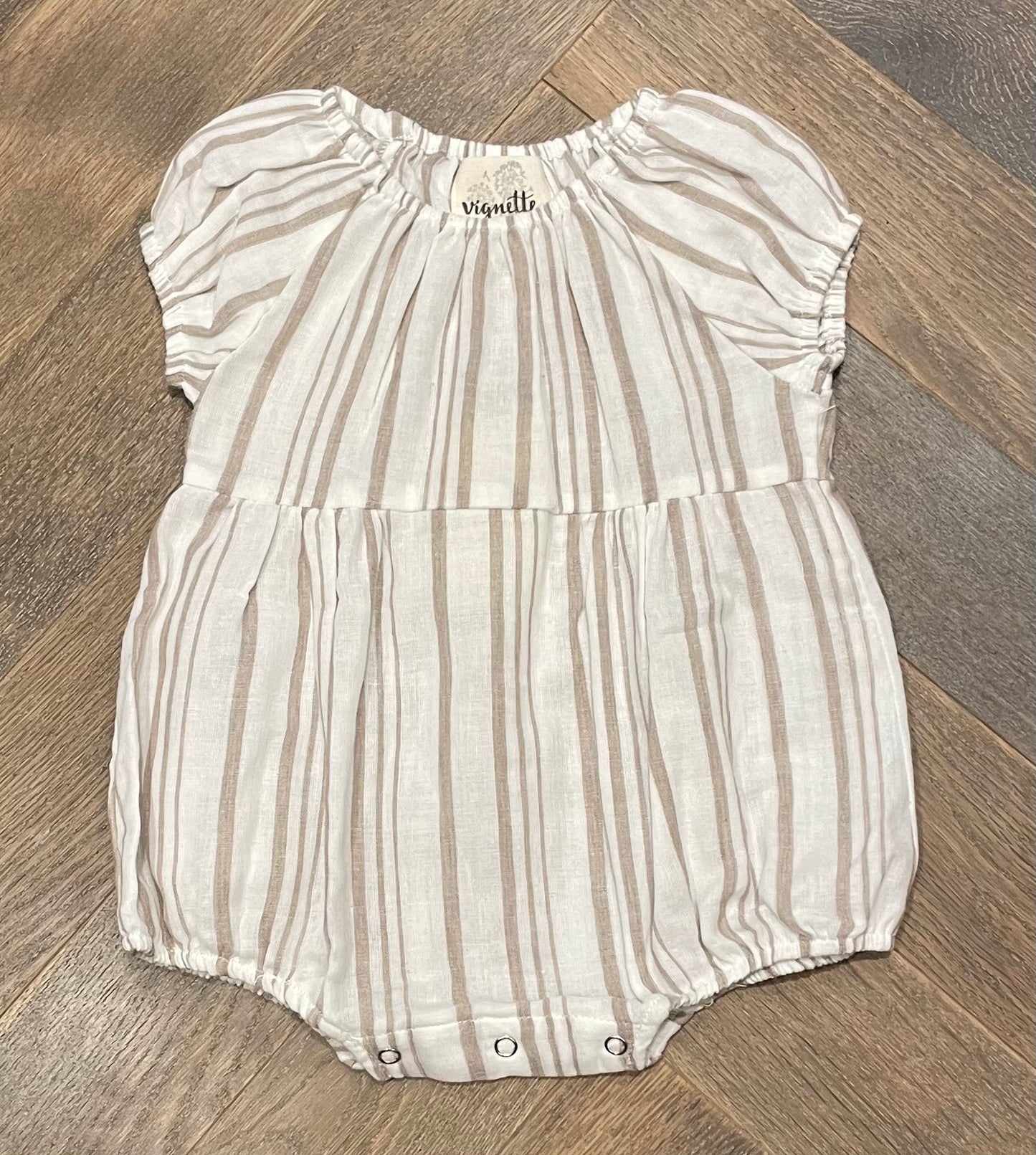 Stripe Vignette Celeste Bubble, 9-12M