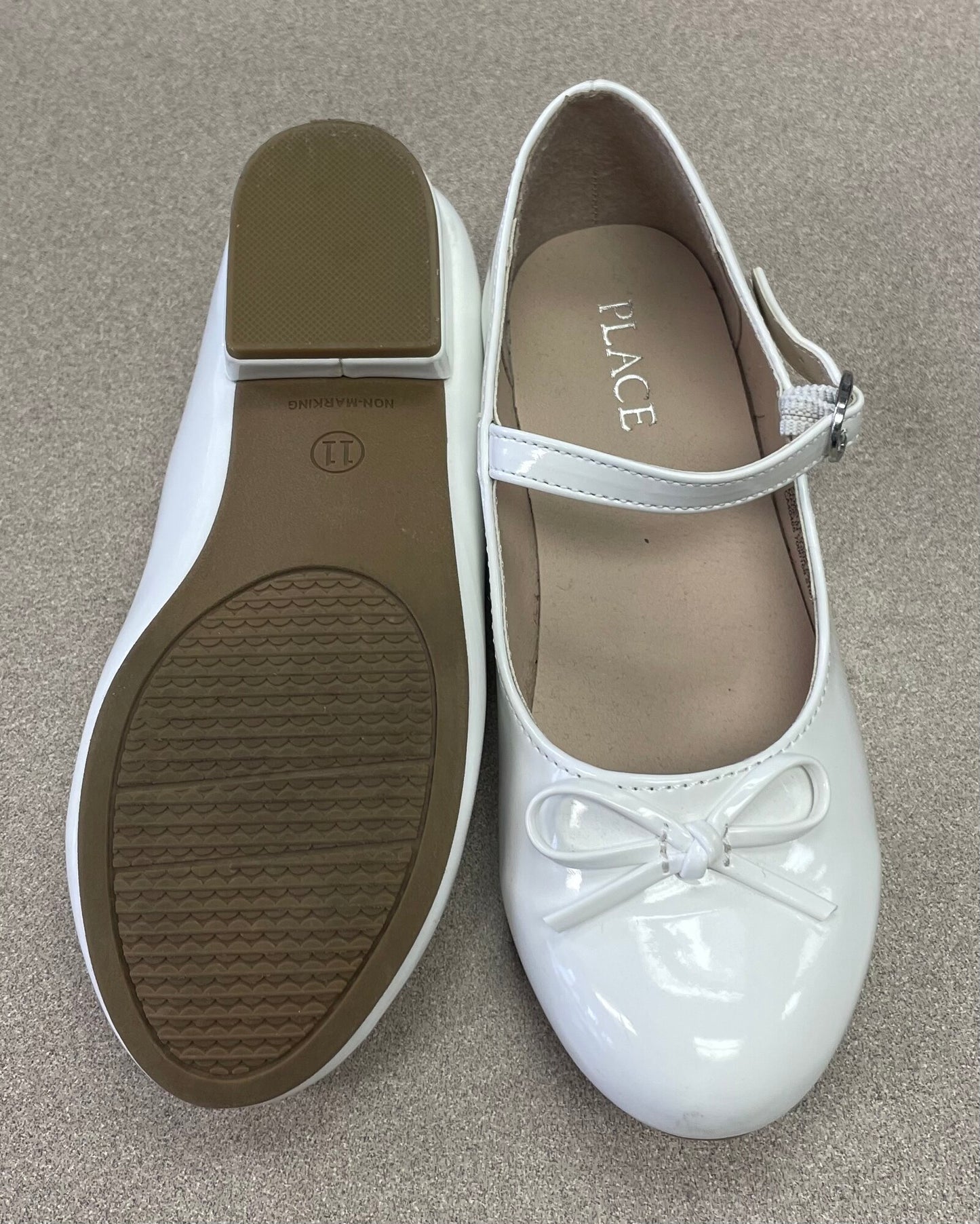 White Childrens Place Low Heel, 11Y