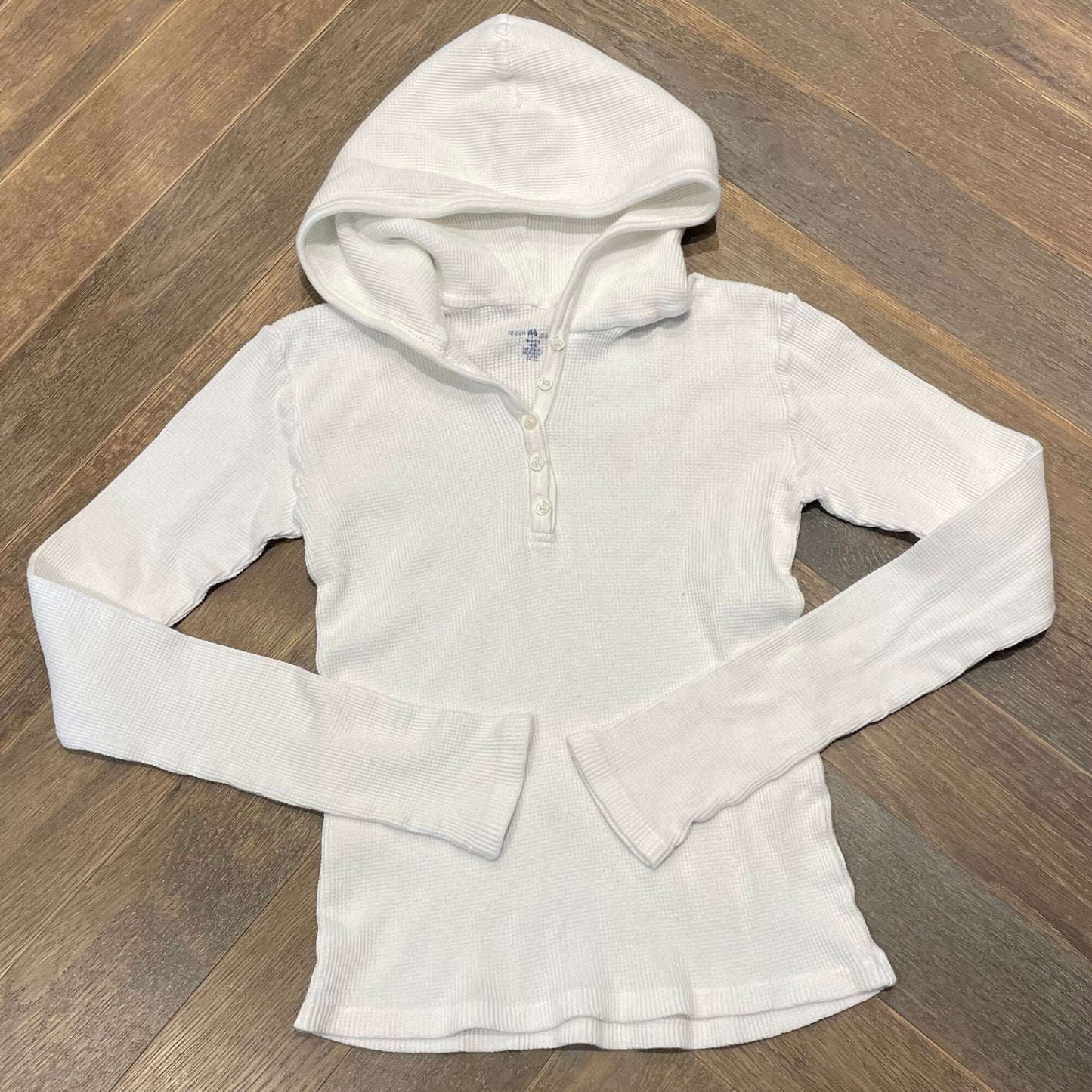 White Brandy Melville Hooded LS, Small
