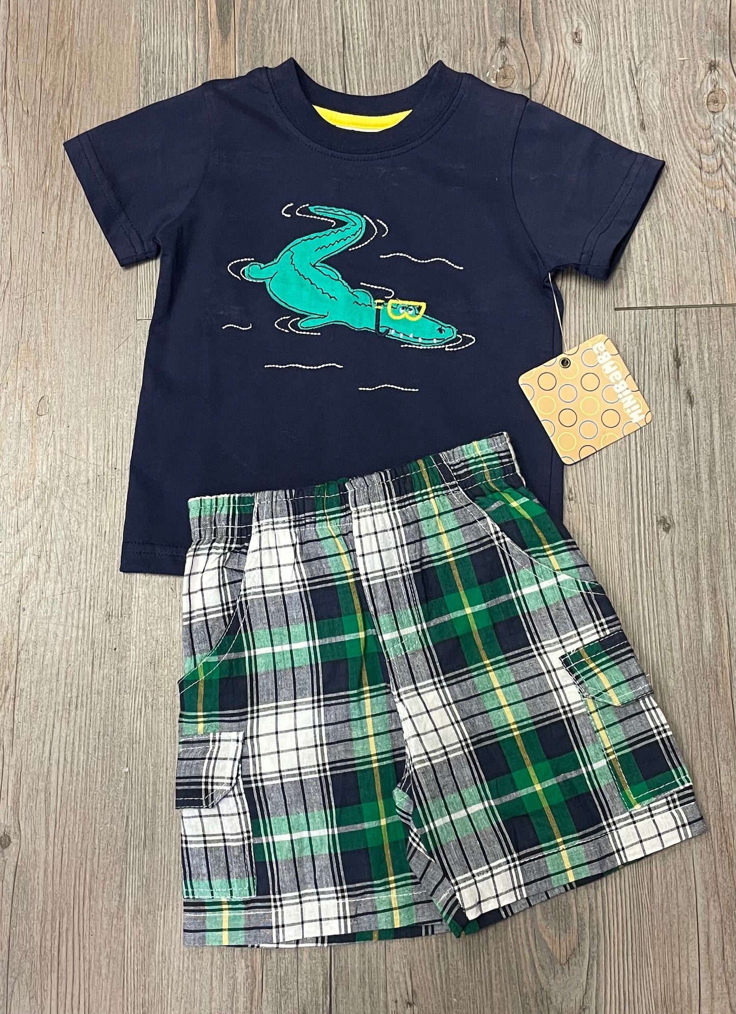 Navy Minibamba Clothing 2pc Se, 12M