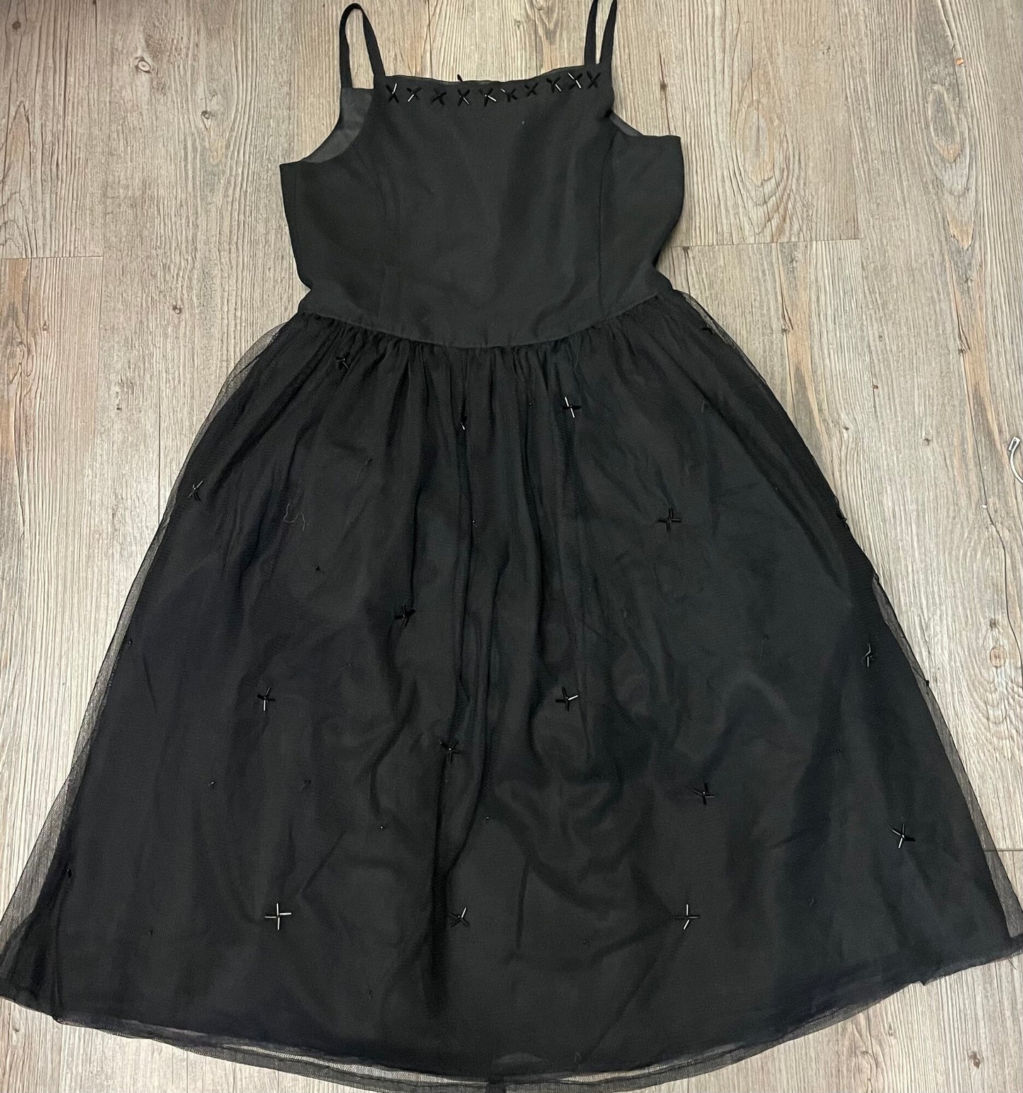 Black Calvin Lined Dress, 7Y