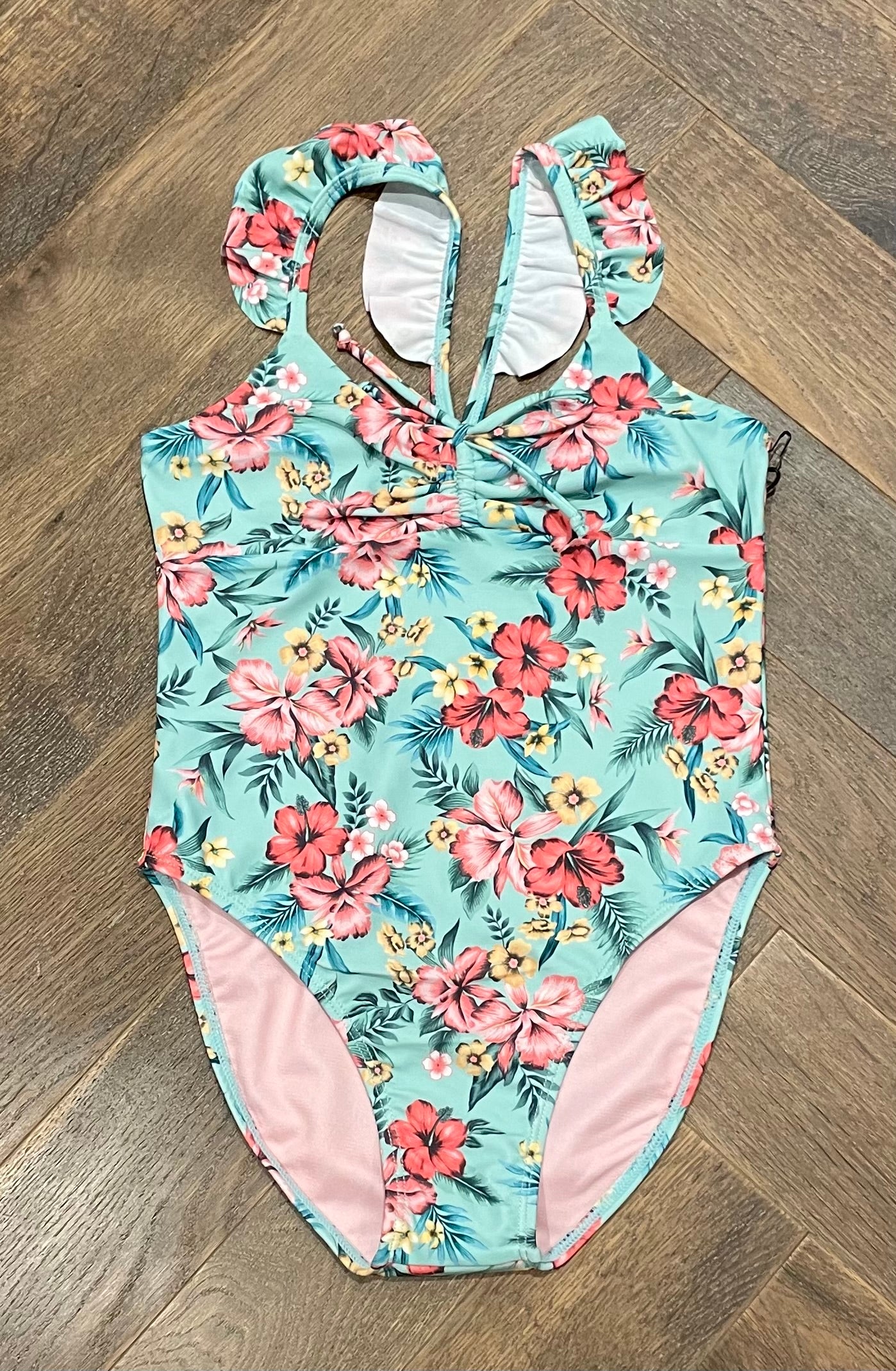 Floral F4A In A Cinch One- Piece, 6Y