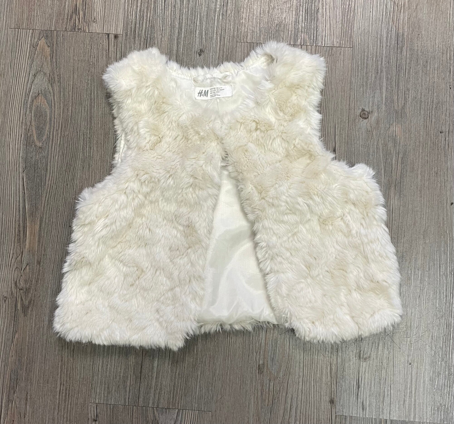 Ivory H&M Fuzzy Vest, 6-7Y