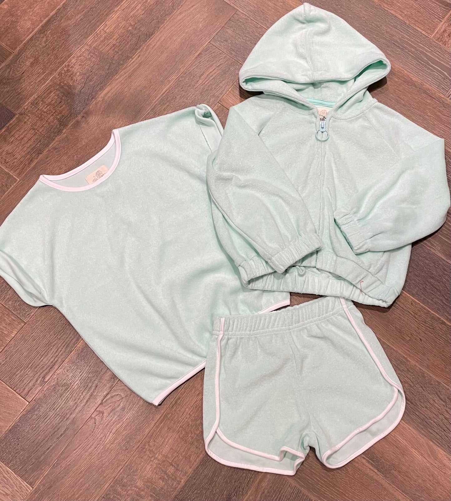 Seafoam Vignette Terry Clothing, 4Y