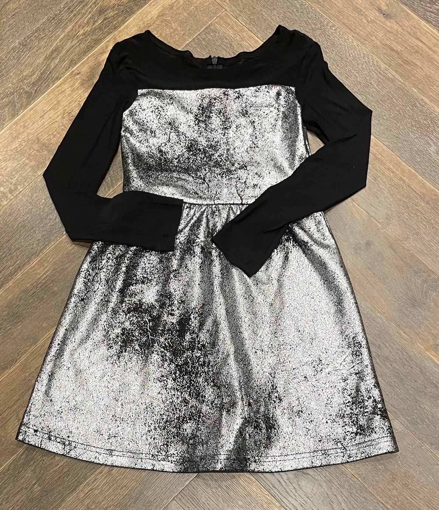 Black/Si Appaman Metalic LS Dress, 6Y
