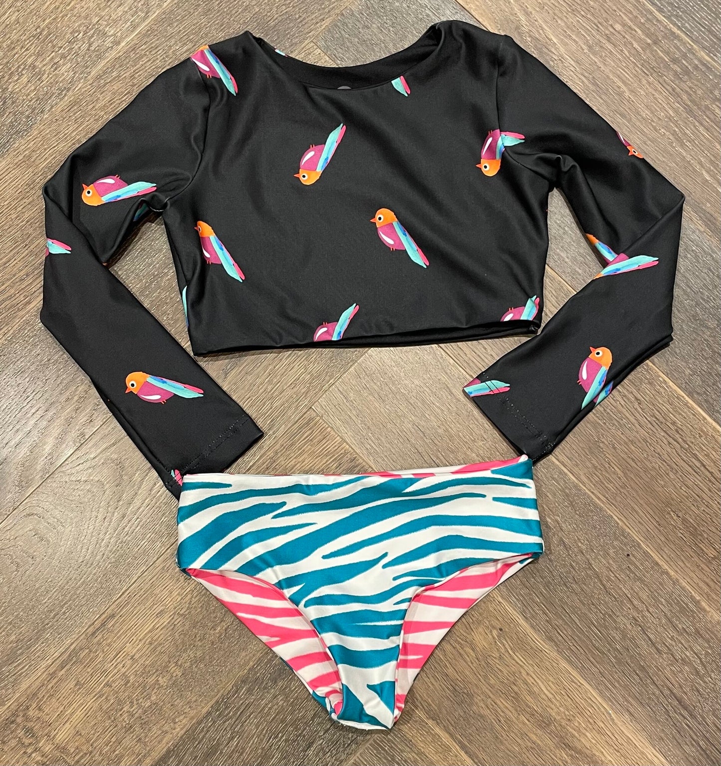 Multi Pepita & Me Bikini LS Set, 4Y