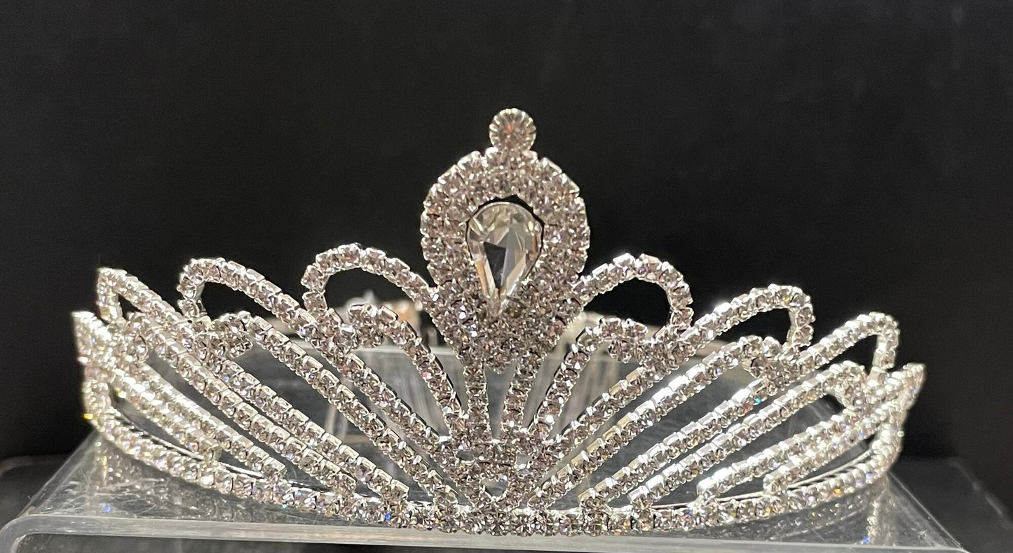 Silver Tiara - Jeweled Crown #11, Headband